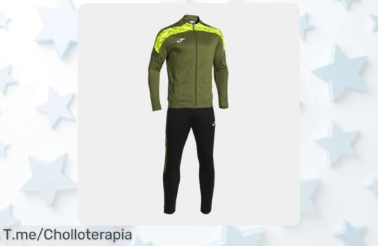 Chándal hombre Joma Championship VIII verde y negro con tejido suave a precio rebajado brutal, oportunidad única que vuela rápido, calidad top por un chollo de locos ¿vas a dejar que se escape? ¡Llévatelo ya!