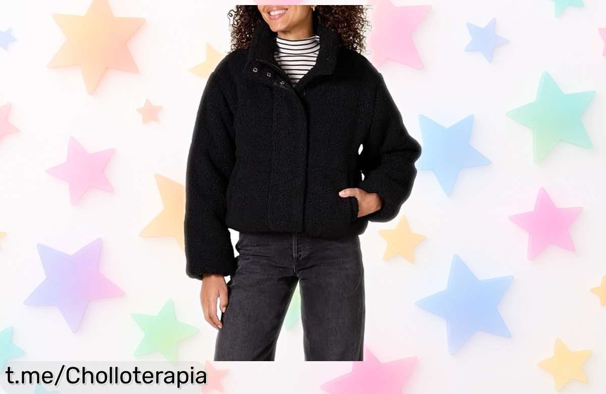 Chaqueta acolchada Amazon Essentials para mujer con forro osito Sherpa súper calentita y ajuste perfecto rebajada a precio loco ¡Corre que vuelan, esta oportunidad única no espera!