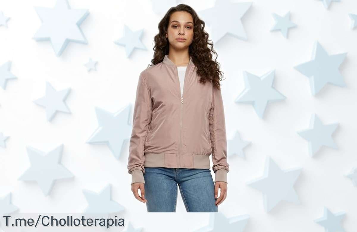 Chaqueta bomber Urban Classics para mujer con estilo urbano único y precio rebajado que no se ve todos los días, ideal para cualquier plan casual; súper chollo limitado, corre que vuelan las tallas y colores disponibles.