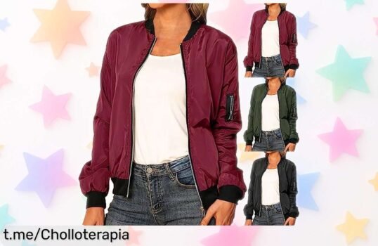 Chaqueta bomber ligera para mujer estilo piloto con bolsillos prácticos en un precio muy bajo que ha bajado de golpe — aprovecha este ofertón limitado antes de que se esfume y dale a tu armario el cambio que merece ya mismo