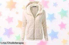 Chaqueta de felpa para mujer con cremallera y capucha: suavidad brutal + estilo único, ahora rebajada a un precio nunca visto ¡Corre que vuelan pocas unidades!