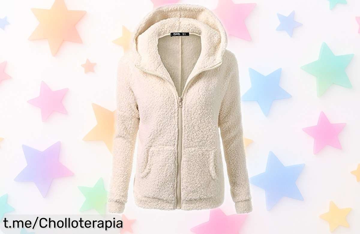 Chaqueta de felpa para mujer con cremallera y capucha: suavidad brutal + estilo único, ahora rebajada a un precio nunca visto ¡Corre que vuelan pocas unidades!