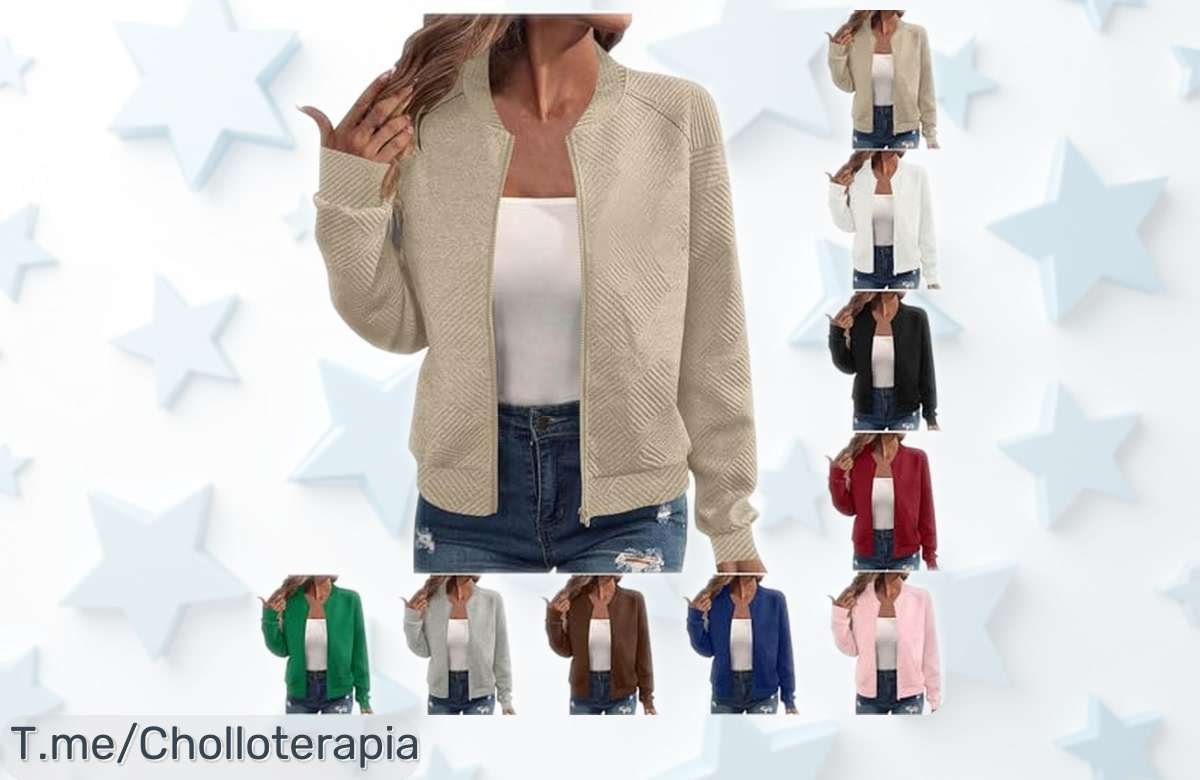 Chaqueta deportiva bomber para mujer ligera y con bolsillos, ahora rebajada al máximo por tiempo limitado ¡No pierdas este ofertón que vuela!