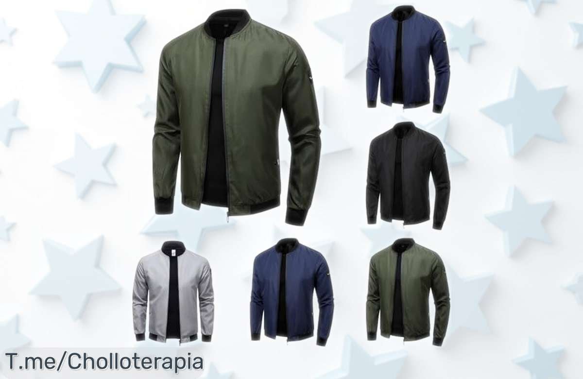 Chaqueta ligera para hombre con costuras reforzadas y bolsillos prácticos a precio rebajado aprovecha este super chollo solo por tiempo limitado