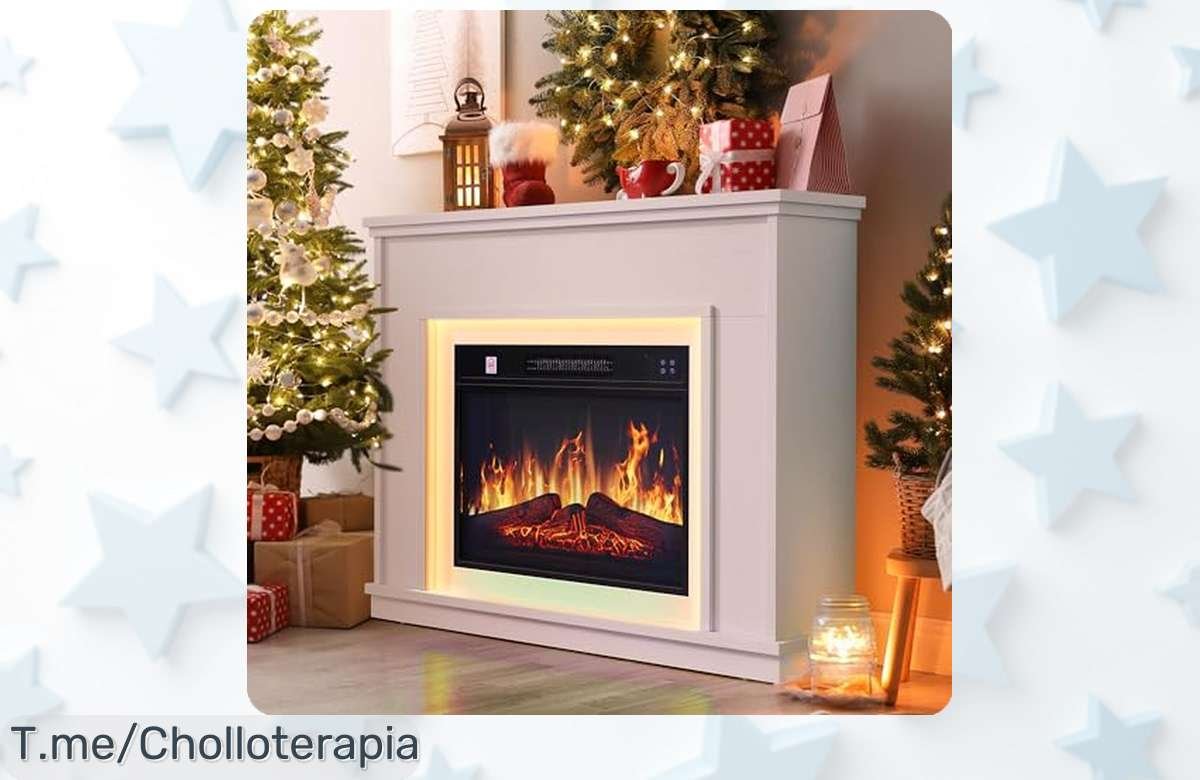 Chimenea eléctrica YITAHOME con llamas 3D y luces LED que cambian de color a precio rebajado ¡Lleva ya este super chollo limitado y da vida nueva a tu rincón!