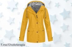 Chubasquero impermeable mujer con capucha y tallas grandes rebajado de precio para que nunca más te pille la lluvia desprevenida, ¡una oferta brutal que vuela rápido!