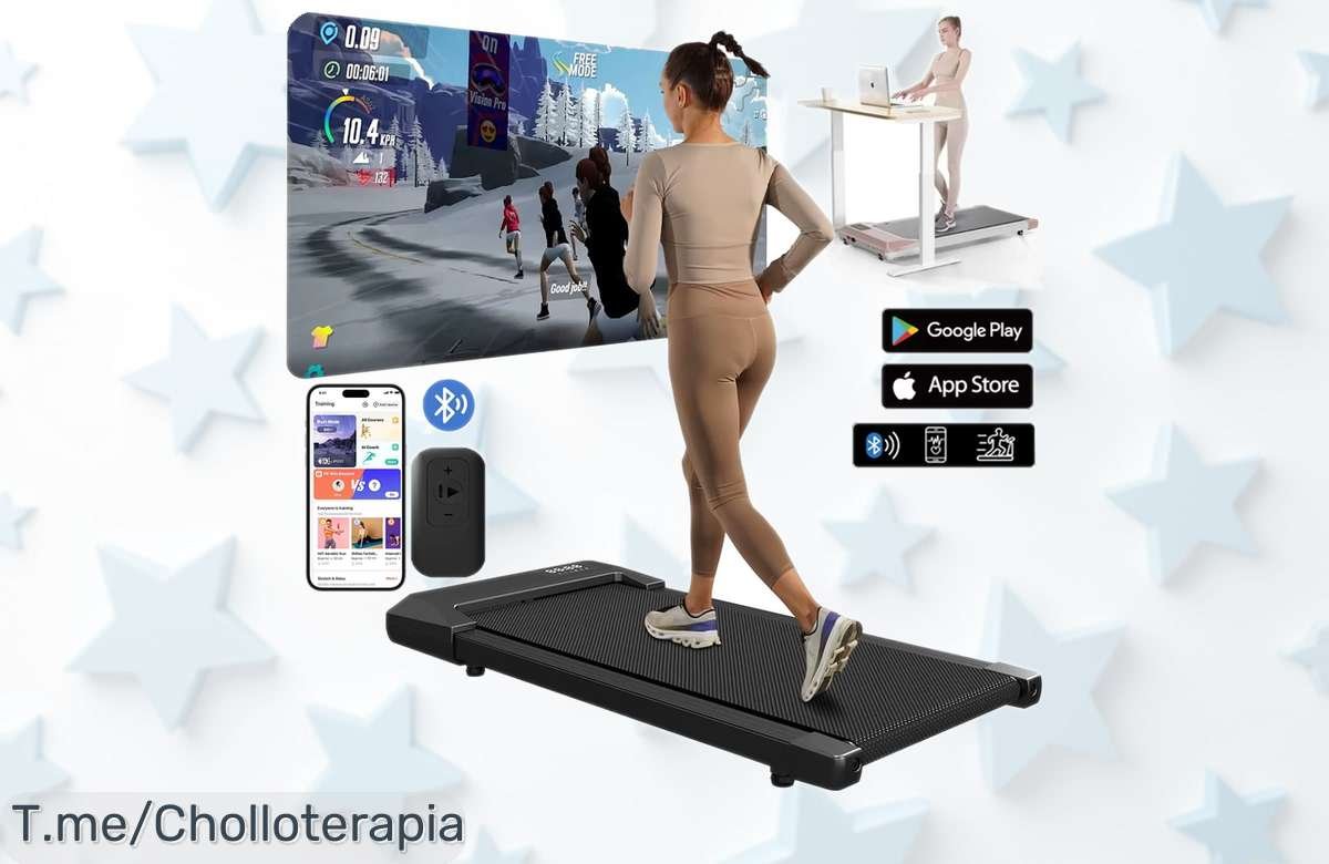 Cinta de correr 2 en 1 con motor potente y pantalla digital rebajada por tiempo limitado ¡un super chollo que resiste hasta 300 libras para que quemes calorías sin salir de casa! Corre o camina ya antes que se acabe este ofertón exclusivo.