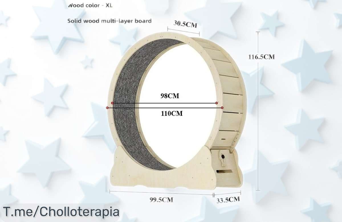 Cinta de correr para gatos grande y resistente con madera maciza y rascador antiarañazos, rebajada a precio muy bajo por tiempo limitado ¡No pierdas esta oferta brutal que hará feliz a tu felino!