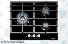 Cocina de butano Cata LCIB 6021 BK con 3 potentes quemadores y parrillas hierro fundido como nunca vista a precio rebajado que vuela rápido fácil seguro ¡hazte ya con este super chollo!