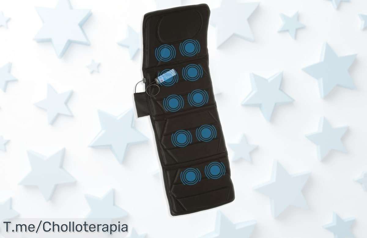 Colchón masajeador Jocca con 10 motores y calor para un masaje total en casa, ahora a precio rebajado que jamás volverás a ver, ligero y plegable para llevarlo donde quieras; ¡no lo dejes escapar, las unidades vuelan!