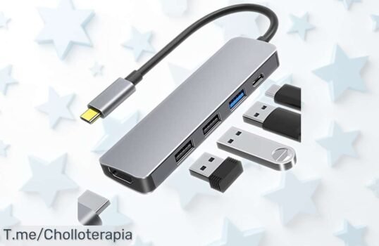 Concentrador USB C ultra delgado con carga rápida 100W y conexión 4K, rebajado para que no pierdas este super chollo lleno de puertos USB rápidos ¡Corre que vuela esta oferta!