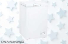 Congelador arcón horizontal Candy CCHH 100, súper silencioso y con capacidad ideal para espacios pequeños, ¡ahora a un precio rebajado que vuela! Mantén tus alimentos frescos sin ruido y aprovéchalo antes de que se agote este ofertón