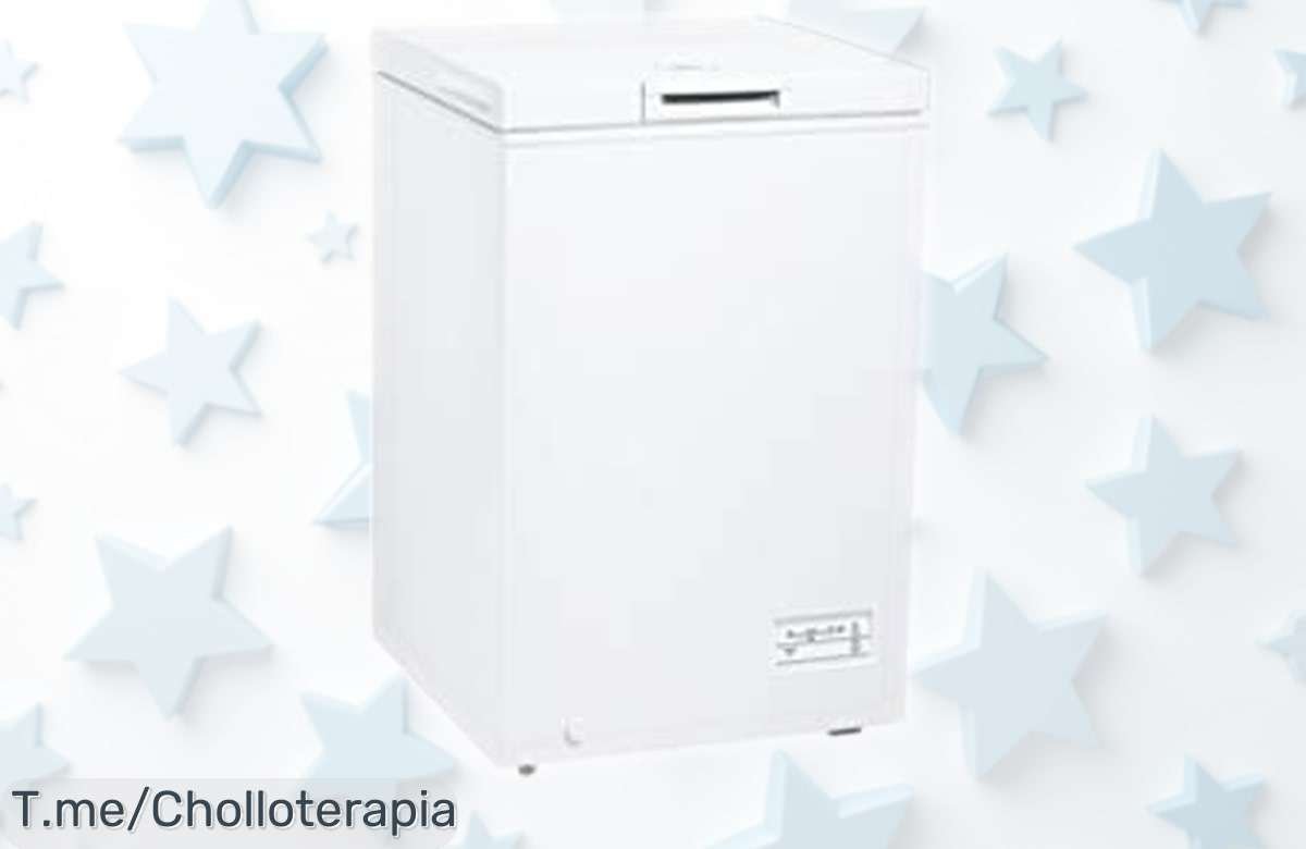 Congelador arcón horizontal Candy CCHH 100, súper silencioso y con capacidad ideal para espacios pequeños, ¡ahora a un precio rebajado que vuela! Mantén tus alimentos frescos sin ruido y aprovéchalo antes de que se agote este ofertón.