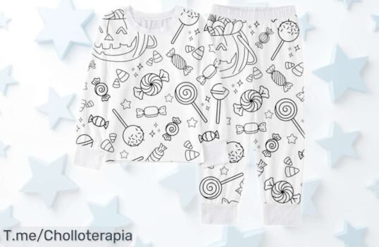Conjunto de pijama Halloween para niños con pantalones pintados a mano perfecto para colorear y pasarlo en grande, precio rebajado que no dura mucho ¡No dejes escapar este regalazo lleno de diversión!