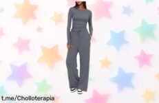 Conjunto mujer chándal CheChury 2 piezas con manga larga, cintura ajustable y bolsillos a precio rebajado irresistible ¡ofertón limitado que vuela rápido!