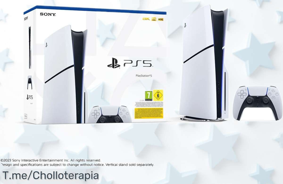Consola ps5 slim estándar con 1 tb ssd y mando blanco rebajada en un ofertón brutal para jugar en 4k ahora mismo ¡corre que se agotan!
