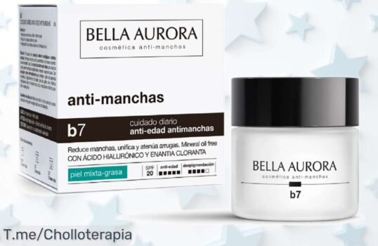 Crema antimanchas y antiedad Bella Aurora B7 con SPF20, reduce manchas y arrugas para piel mixta-grasa a precio rebajado imperdible corre que vuelan las unidades supera este ofertón ya mismo