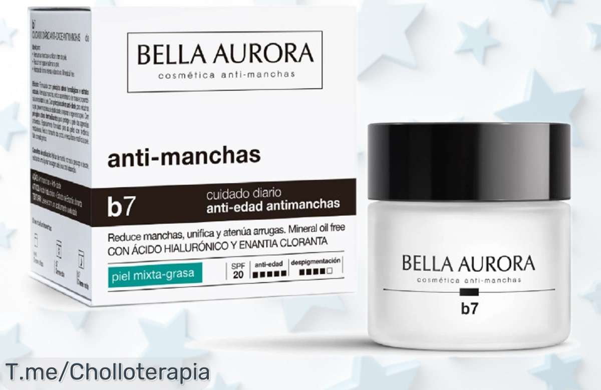 Crema antimanchas y antiedad Bella Aurora B7 con SPF20, reduce manchas y arrugas para piel mixta-grasa a precio rebajado imperdible corre que vuelan las unidades supera este ofertón ya mismo