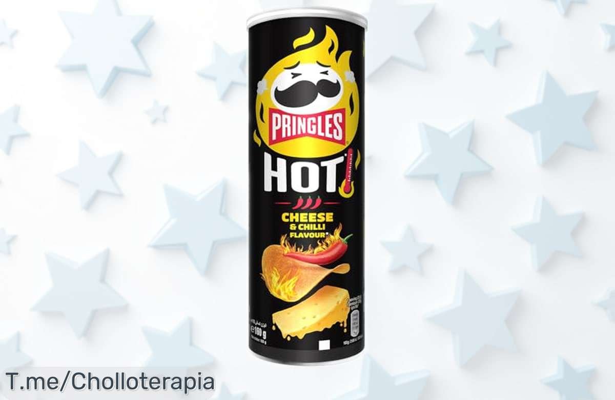 Crujientes Pringles Hot Flamin Cheese 160g con sabor explosivo a queso y chile a un precio rebajado que es todo un super chollo, ¡date prisa que vuelan!