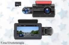 Dashcam Full HD NHOPEEW 1440P con doble lente y visión nocturna top, pantalla de 3”, monitor 24H y tarjeta SD de regalo a precio rebajado ¡No pierdas esta ocasión que se va volando!
