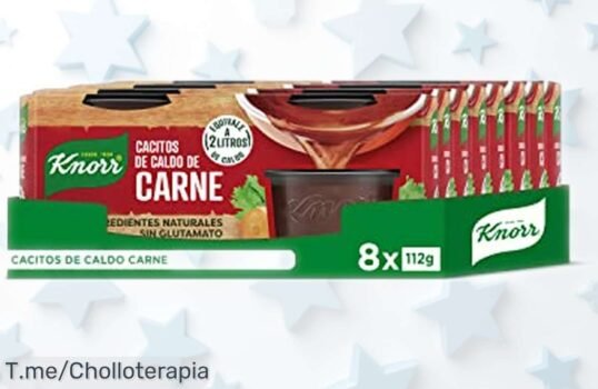 Deliciosos cacitos de caldo Knorr carne sin gluten ni conservantes con precio rebajado ¡cocina en segundos y no pierdas este super chollo que vuela!