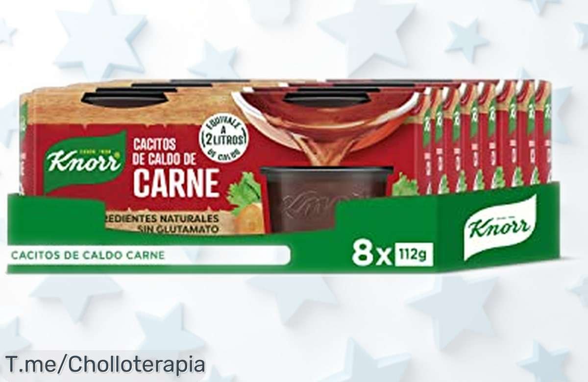 Deliciosos cacitos de caldo Knorr carne sin gluten ni conservantes con precio rebajado ¡cocina en segundos y no pierdas este super chollo que vuela!