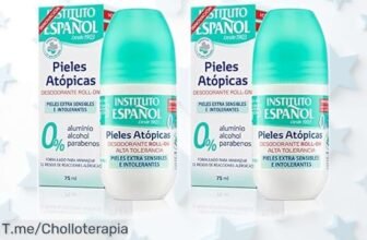 Desodorante rollon Instituto Español piel atópica pack 2 con precio rebajado especial para pieles sensibles sin químicos fácil de aplicar un super chollo que vuela ¡hazte ya con el tuyo antes de que desaparezca!