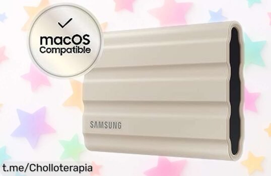 Disco duro SSD Samsung T7 Shield 2TB súper rápido y resistente con protección top de datos rebajado ahora, una oferta brutal que dura poco y no volverá ¡corre antes que se agote!