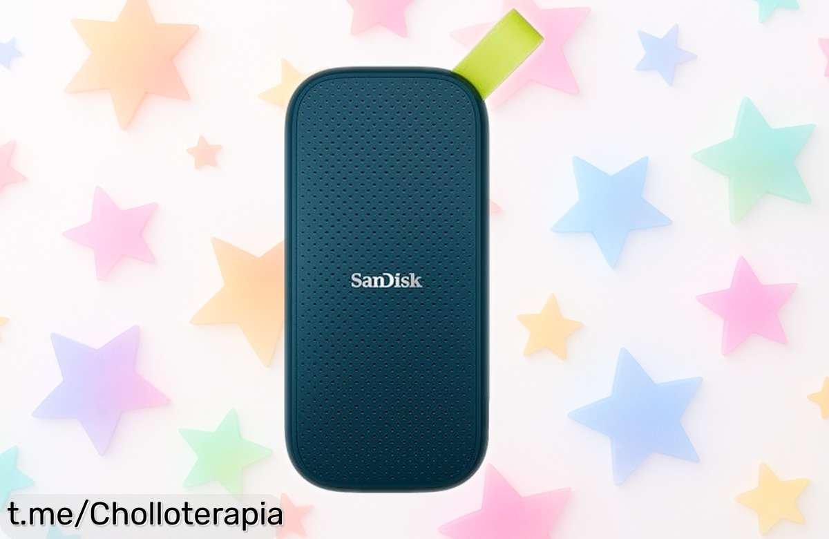 Disco portátil SSD SanDisk 1 TB a velocidad brutal de lectura, súper resistente y con gancho práctico, ahora a precio rebajado que no creerás ¡hazte con él antes que vuelen!