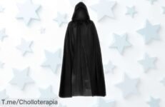 Disfraz de bruja con capucha para Halloween rebajado a precio muy bajo, ideal para grandes y pequeños en fiestas o carnavales, ¡un ofertón que no dura mucho, aprovecha la caída de precio ya!