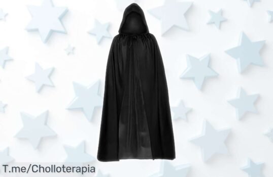 Disfraz de bruja con capucha para Halloween rebajado a precio muy bajo, ideal para grandes y pequeños en fiestas o carnavales, ¡un ofertón que no dura mucho, aprovecha la caída de precio ya!