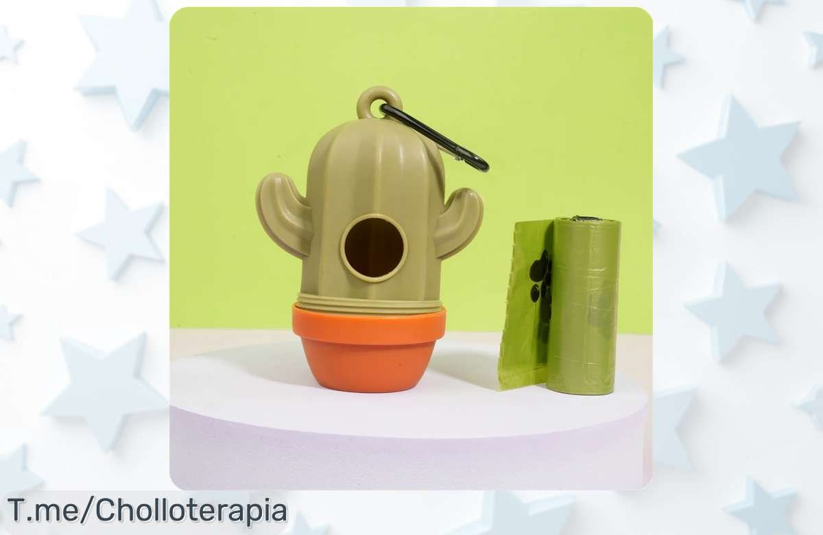 Dispensador portátil tipo cactus para bolsas de excrementos con súper caída de precio, diseño divertido y práctico que no puede faltar en tus paseos, ¡aprovecha esta oferta limitada antes de que se agote!