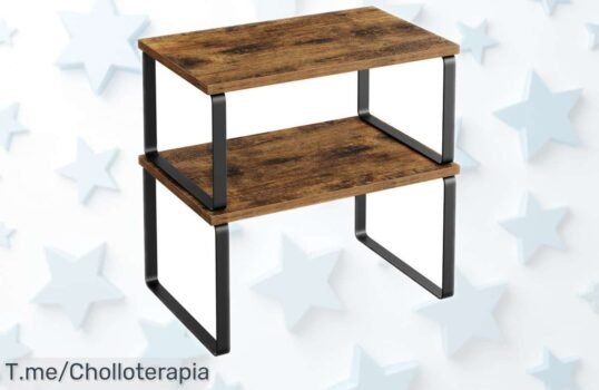 Elegante estante extensible para especias SONGMICS juego de 2, diseño metálico y madera con precio rebajado espectacular para darle ganas a tu cocina ¡chollazo que se acaba rápido!