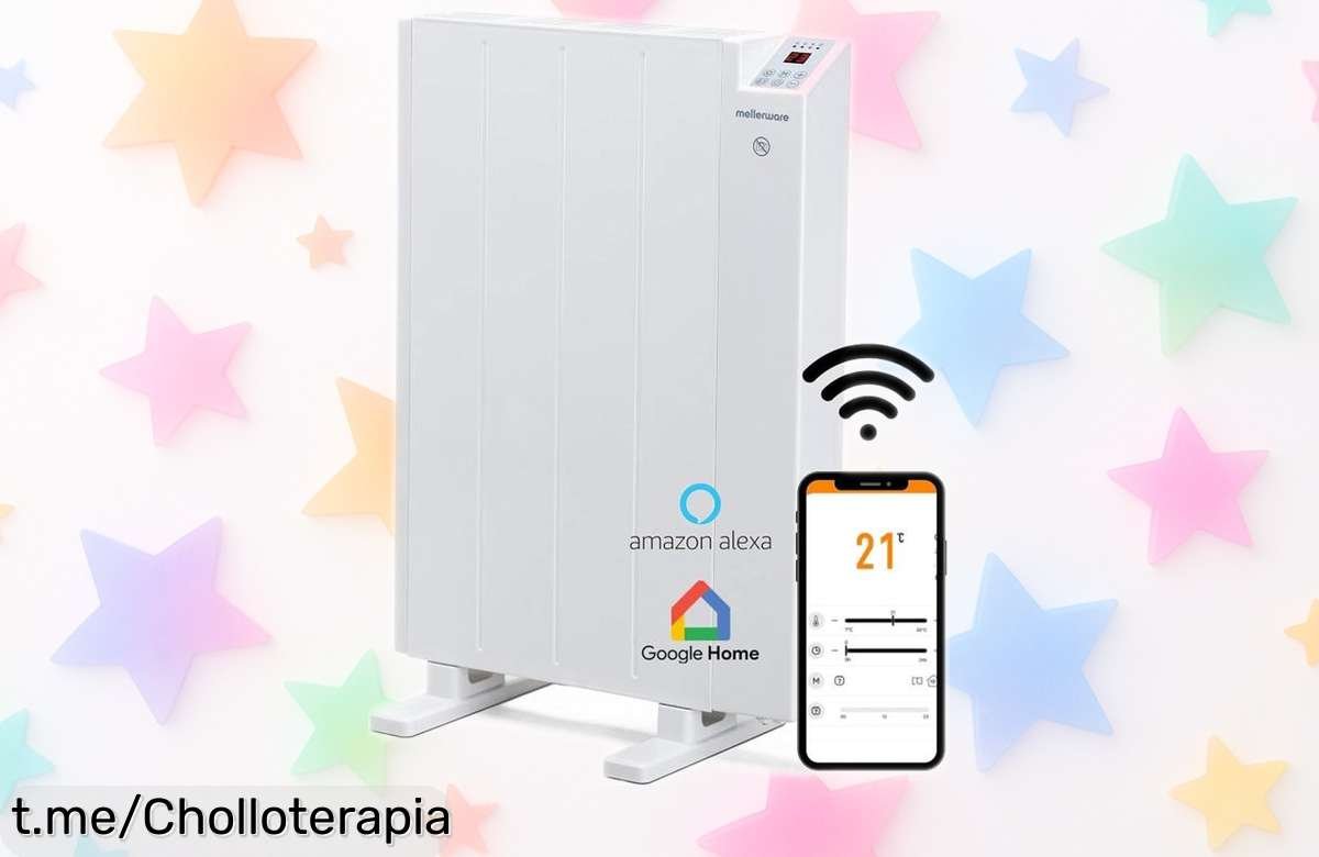 Emisor térmico bajo consumo Mellerware Comfy con wifi y función ventana abierta calentando hasta 10 m² rebajado a un precio loco que se va volando, ¡consíguelo ya antes de que desaparezca!