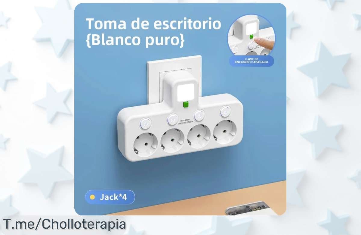 Enchufe de pared con tapa y USB, protector contra sobretensión rebajado en una oferta que vuela para cargar seguro y fácil ¡no esperes más porque este super chollo se agota ya mismo!