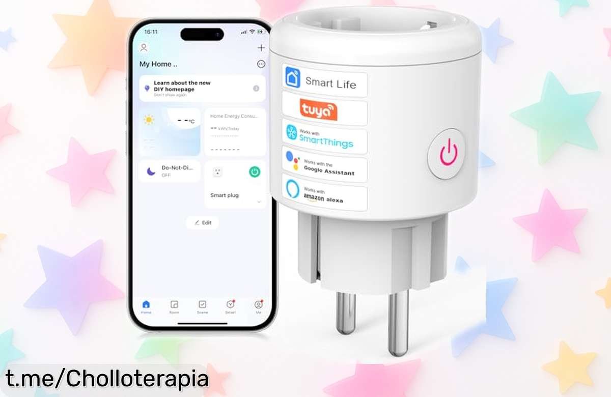 Enchufe inteligente SURFOU con control por app y voz que mide consumo y programa horarios, ahora con un descuentazo limitado ¡no dejes pasar este súper chollo!
