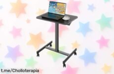 Escritorio de pie móvil Bontec con ruedas y altura ajustable, precio rebajado que no se ve todos los días para que trabajes cómodo en casa o la oficina ¡corre antes de que vuelen!