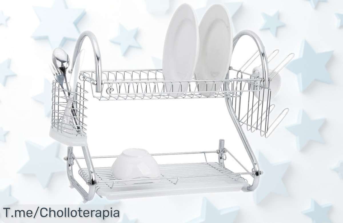 Escurreplatos metálico cromado Jocca con super capacidad y bandeja recoge gotas ahora a precio rebajado, un ofertón que vuela rápido ¡no dejes pasar esta oportunidad única!