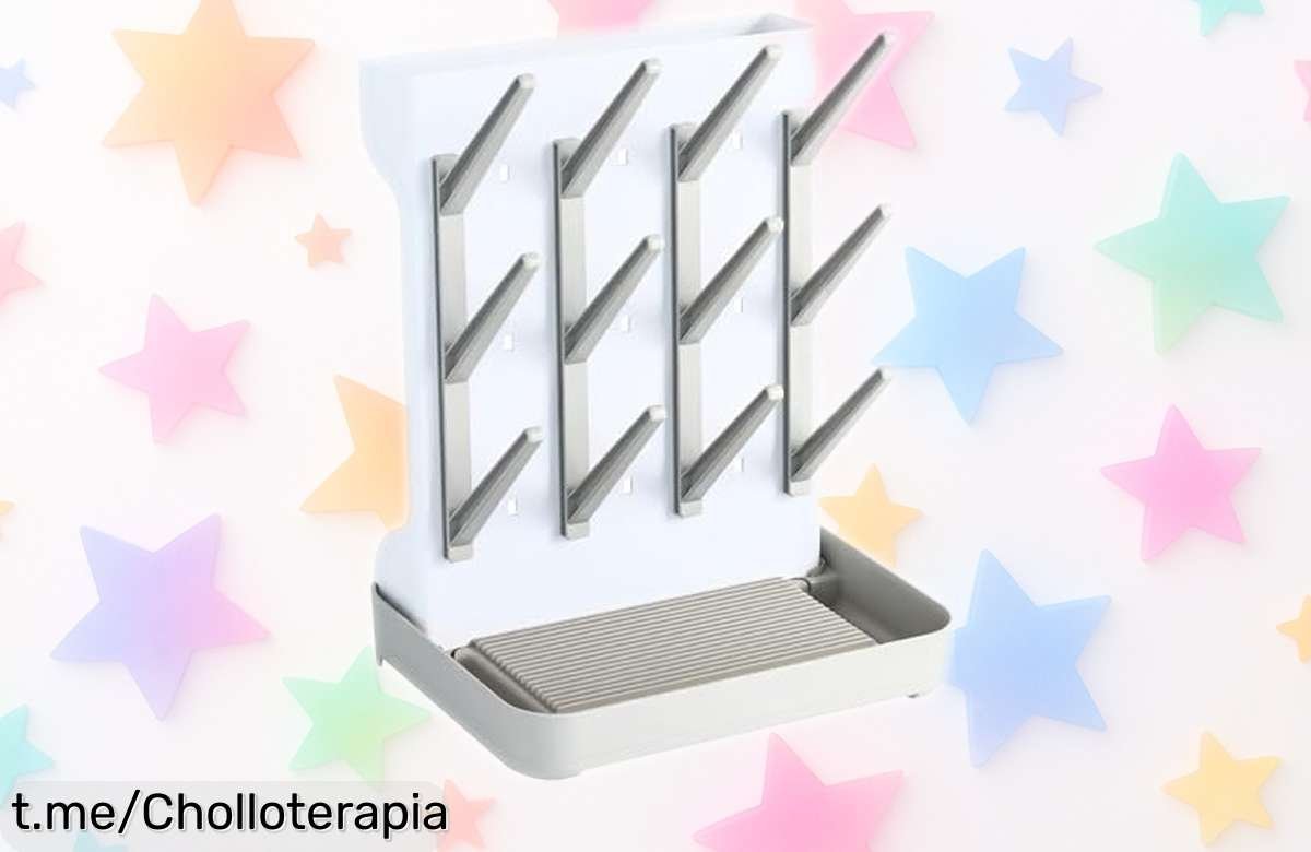 Escurridor de biberones plegable Almar Baby con bandeja antigoteo, súper compacto para llevar a todas partes; precio rebajado que no dura para siempre ¡date prisa y aprovecha este ofertón ya!