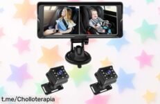 Espejo vigilabebés dual 68” con cámara 1080p y visión nocturna IR, perfecto para coches, ahora a precio rebajado que no puedes dejar pasar ¡chollazo limitado que se agota rápido!