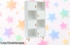 Estantería blanca Anzio Miroytengo con 4 puertas y estantes rebajada a precio loco para que organices todo ya ¡super chollo limitado que se va volando, no lo dejes escapar!