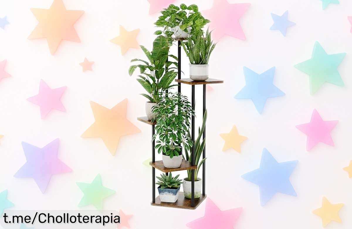 Estantería para plantas Bamworld de 5 niveles súper resistente con precio rebajado, aprovecha este ofertón limitado y llena tu casa de vida verde antes que nadie.