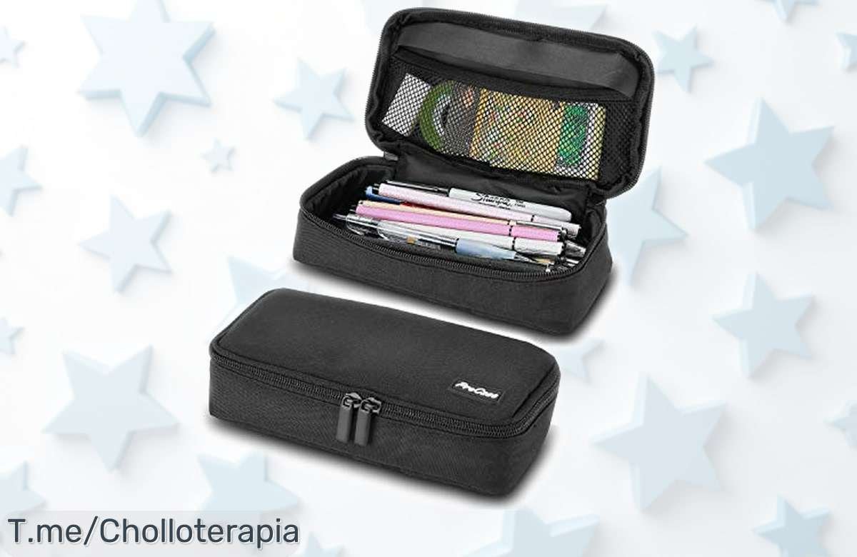 Estuche escolar grande ProCase con doble cremallera rebajado para que guardes todo bien ordenadito, un ofertón brutal y limitado que tienes que aprovechar ya antes de que se agote¡Corre!