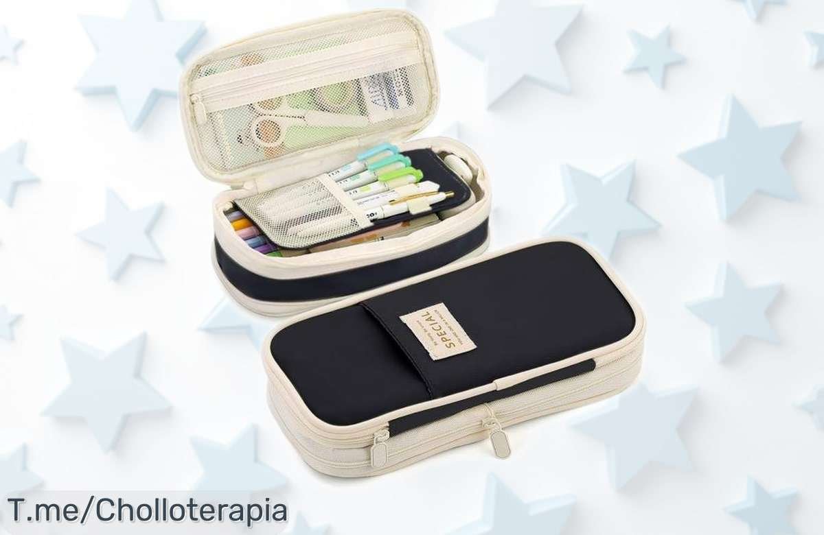 Estuche grande para instrumentos de escritura con cremallera y gran capacidad a precio rebajado un super chollo que no puedes dejar pasar ¡Corre que vuelan las unidades!