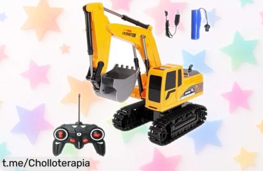 Excavadora de control remoto súper realista para niños con mando fácil ahora a precio rebajado ¡Corre que vuelan, consigue este super chollo antes que nadie!