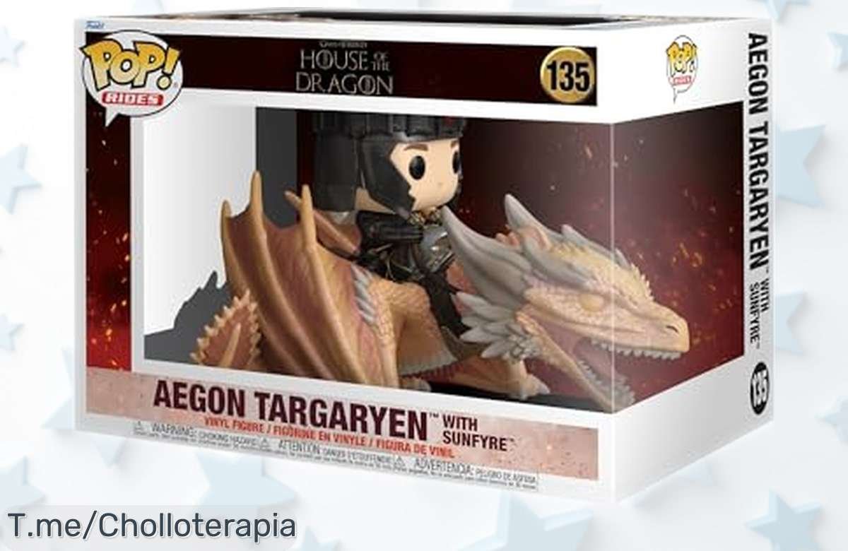 Figurita Funko Pop! Rides House of The Dragon Aegon Targaryen con Sunfyre en vinilo súper resistente precio rebajado para fans y coleccionistas chollazo único stock limitado ¡corre que vuelan!