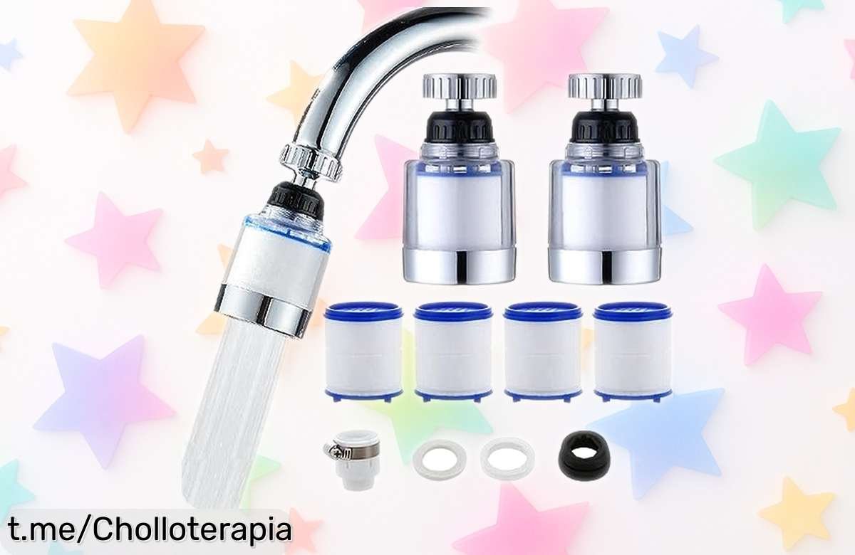 Filtro de grifo ASANMU con giro 360° y filtros PP para agua limpia ya, precio rebajado solo por poco tiempo ¡No dejes que se escape este super chollo para tu casa!