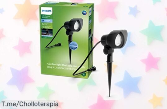 Foco exterior Philips 6W con luz neutra y súper fácil instalación sin electricista, LED potente que dura hasta 25000 horas, precio rebajado que no puedes dejar escapar corre ya por este ofertón limitado
