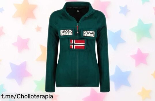 Forro polar fino Geographical Norway verde oscuro ideal para otoño con cremallera y manga larga a precio rebajado, un súper chollo limitado que se agota rápido ¡no pierdas la oportunidad!