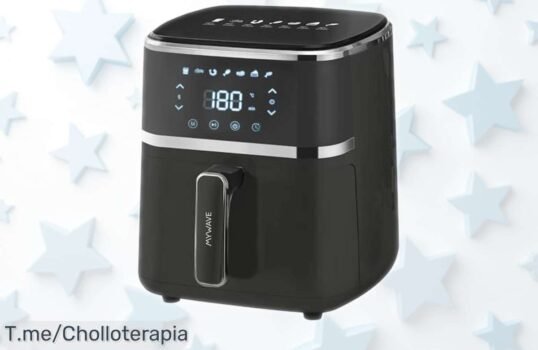 Freidora de aire 1400W con capacidad gigante de 52L y control digital fácil precio rebajado que no vas a creer cocina rápido y para toda la familia oferta limitada corre que se agota